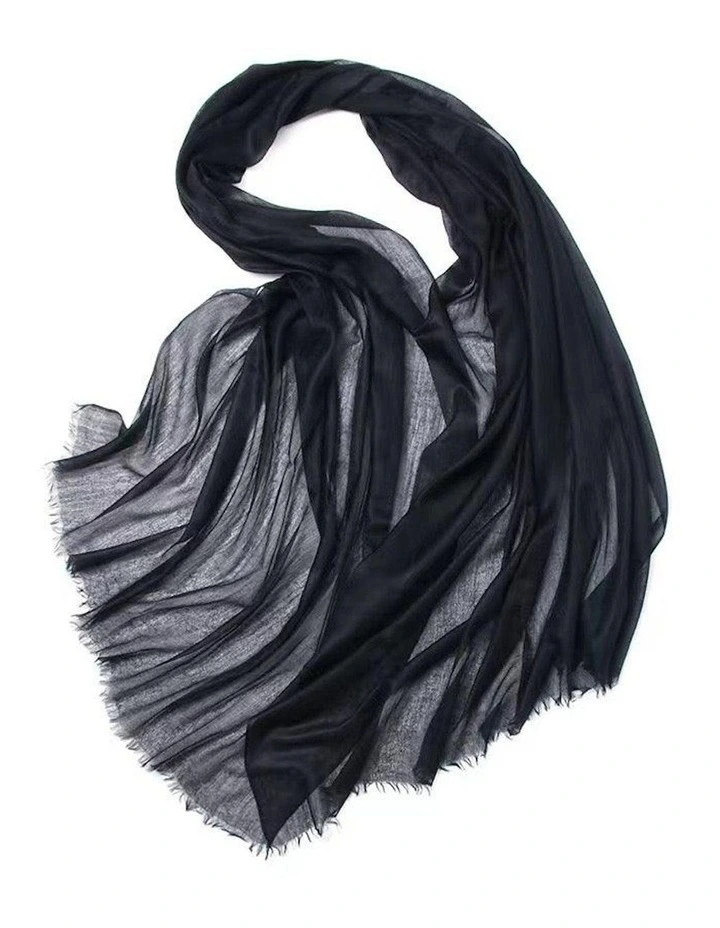 Cashmere Lightweight Wrap in Black