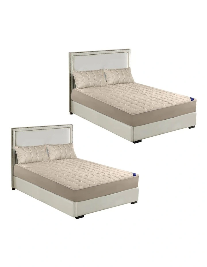Wide Mattress Cover 2X 153cm in Beige