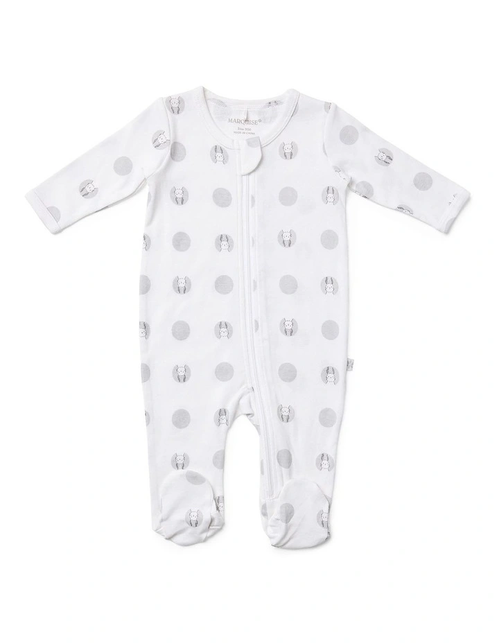Zipsuit in Grey Bunny Spot