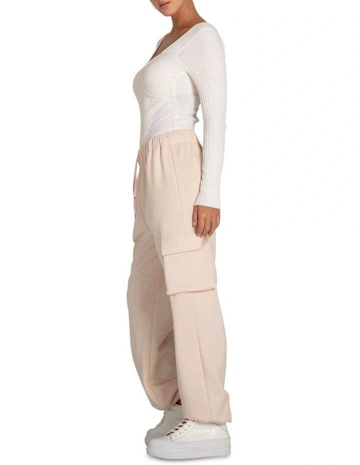 Perfect Match Cargo Trackpants in Cream