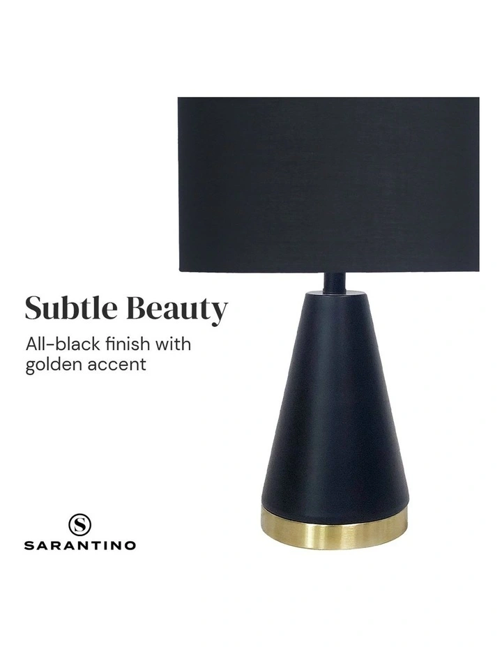 Metal Table Lamp With Black Drum Shade