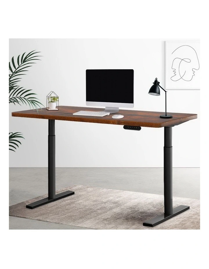Motorised Electric Standing Desk 120cm in Rustic Brown