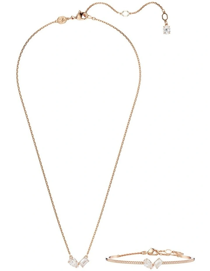 Mesmera Set Mixed Cuts Rose Gold-Tone Plated in White