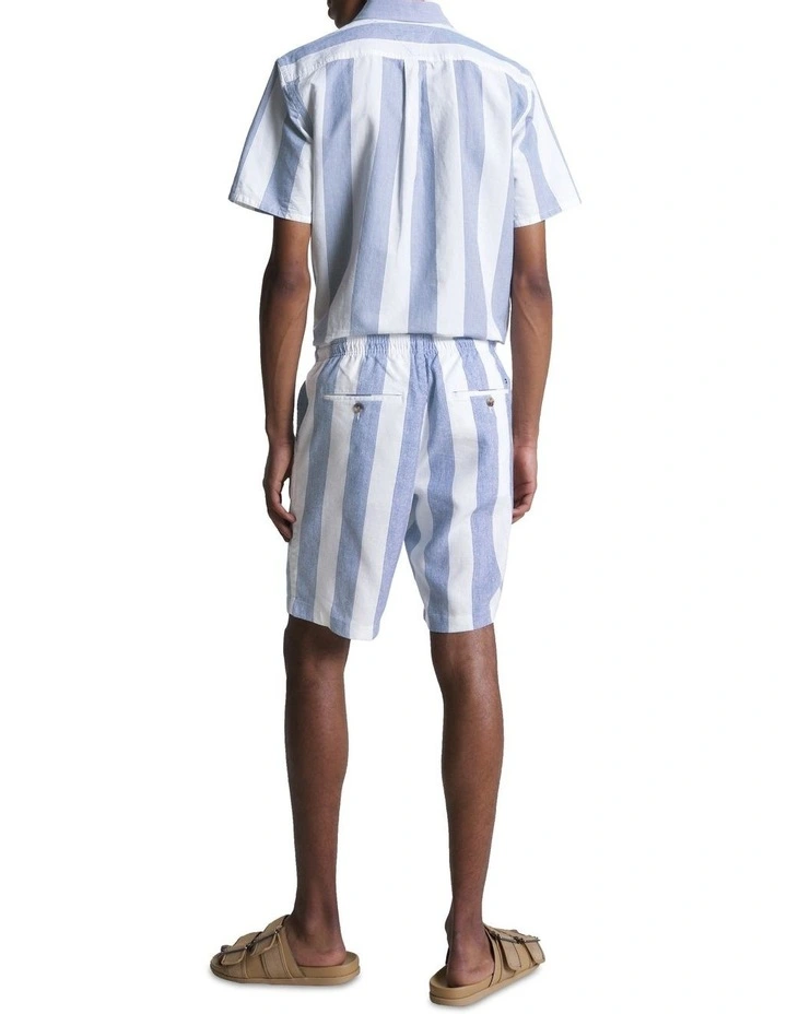 Harlem Crafted Stripe Shorts in Ultra Blue