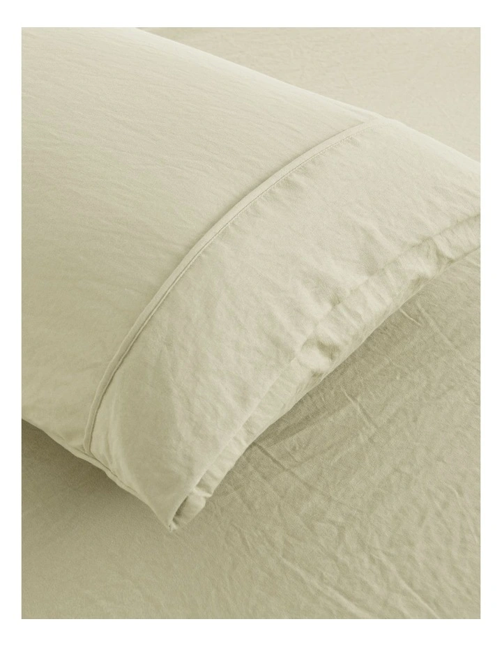Superfine Washed Microfibre Standard Pillowcase Twin Pack in Natural