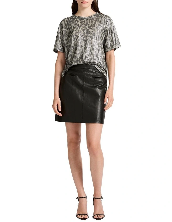 Gimme Roar Foil Tee in Black Multi