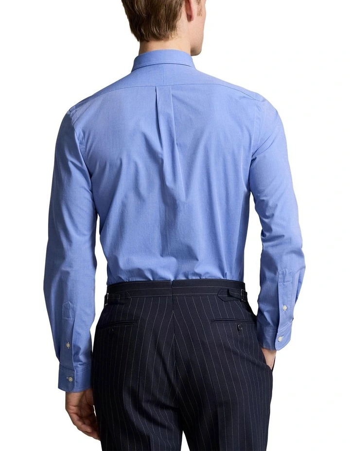 Slim Fit Stretch End-On-End Shirt in Blue