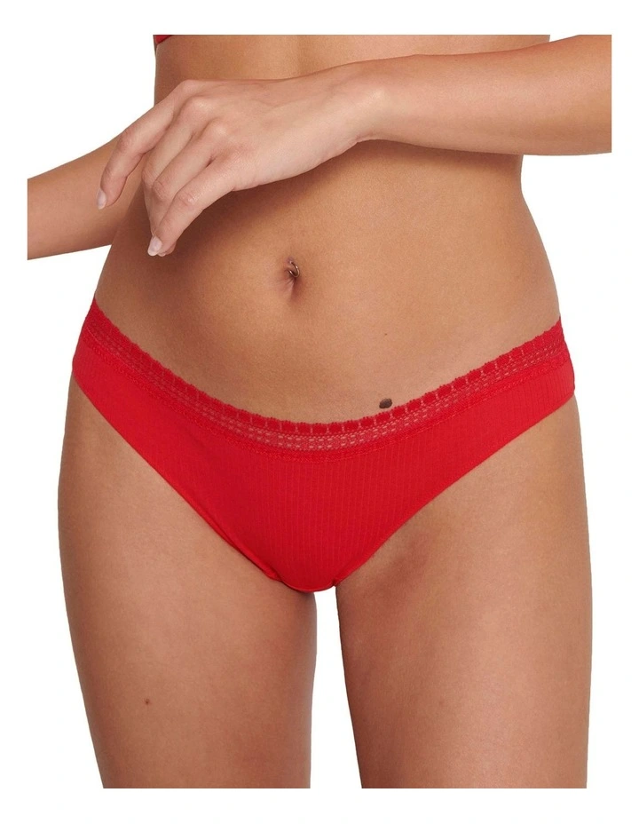 Ribbed Brazil Brief 2 Pack in Campari