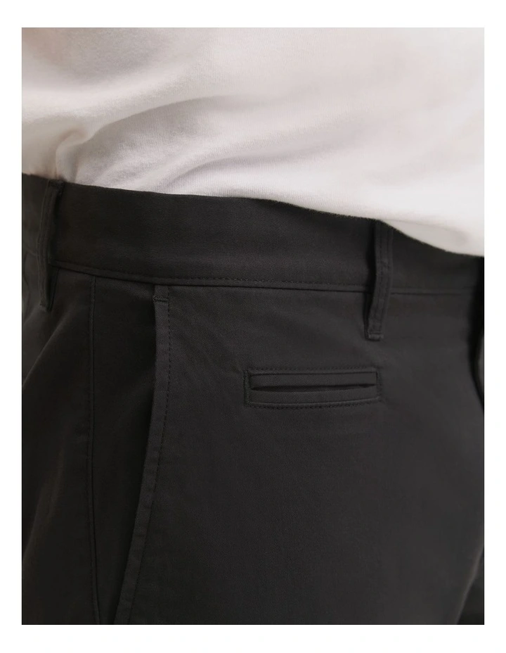 Verified Australian Cotton Slim Fit Stretch Chino in Washed Black