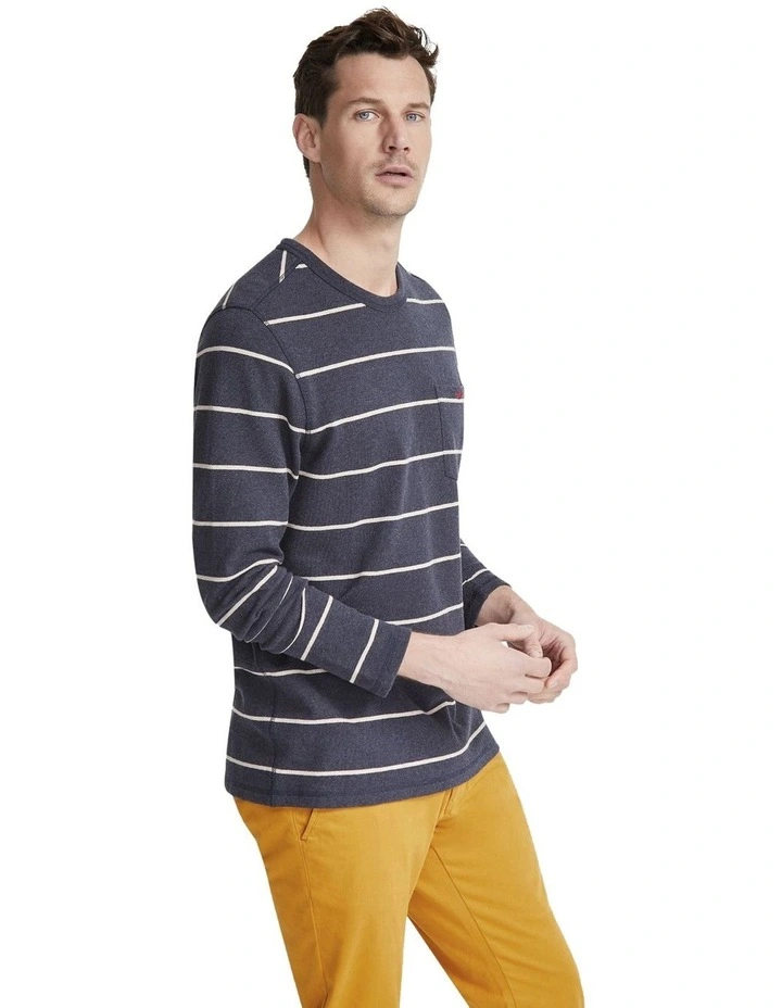 Loki Long Sleeve Striped T-shirt in Navy