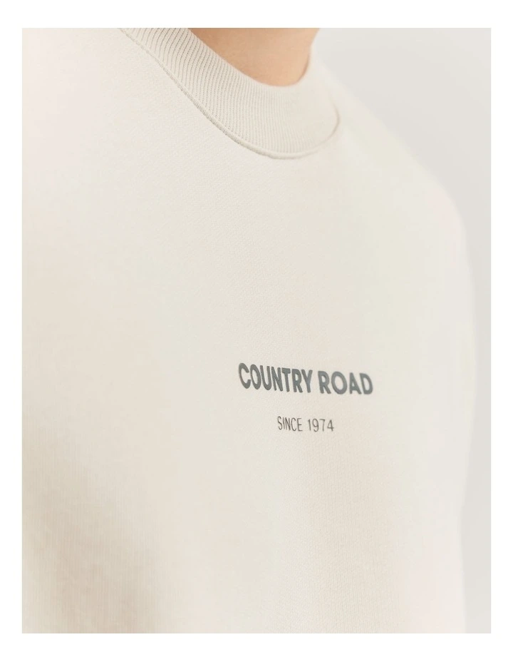 Australian Cotton Modern Logo Sweat in Clay