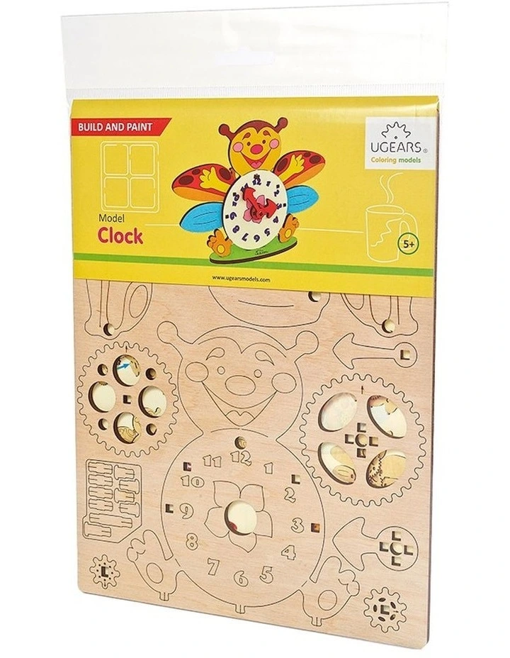 3D Colouring Clock 23 Piece Wooden Puzzle Kit (5+ Years)