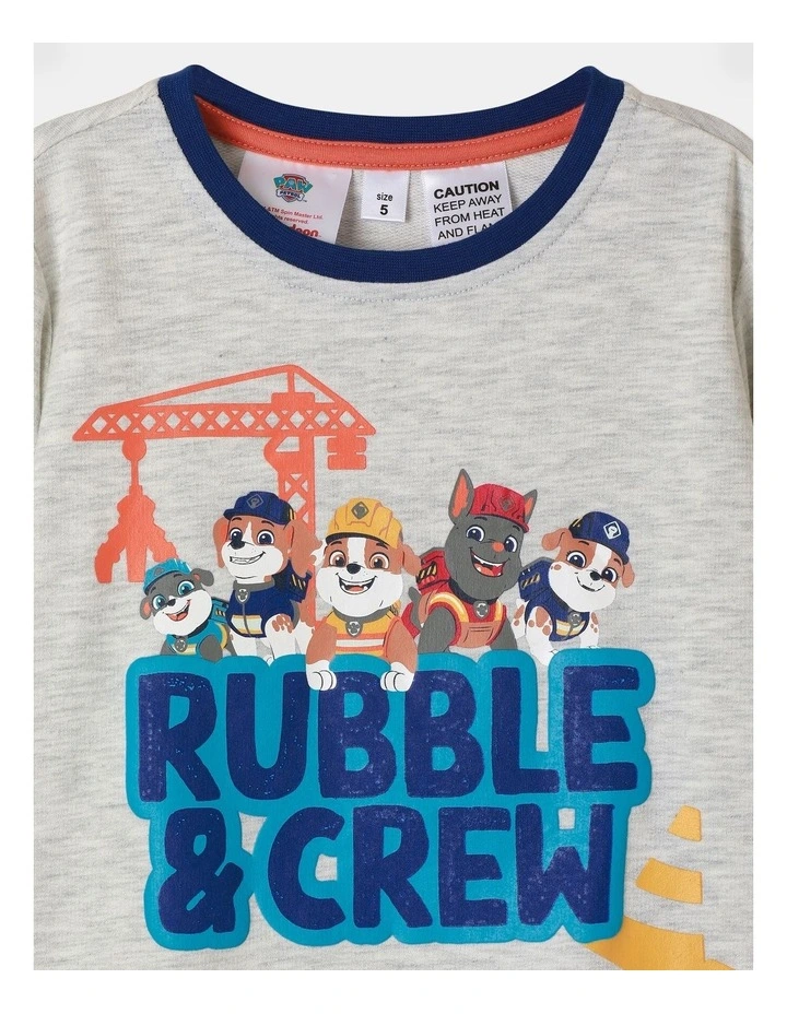 Rubble And Friends Pyjama Set in Grey Marle