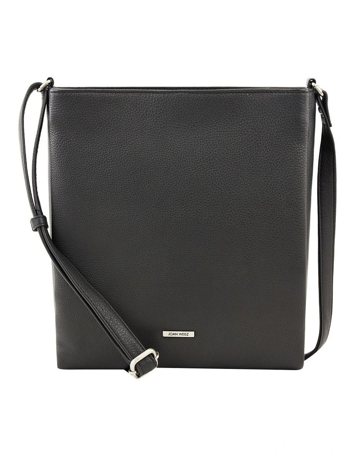 Atlantis Black Leather Crossbody Bag