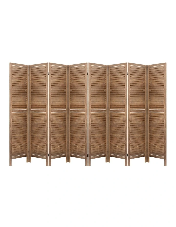 Room Divider Screen Louver Oak 8 Panel 326x170cm