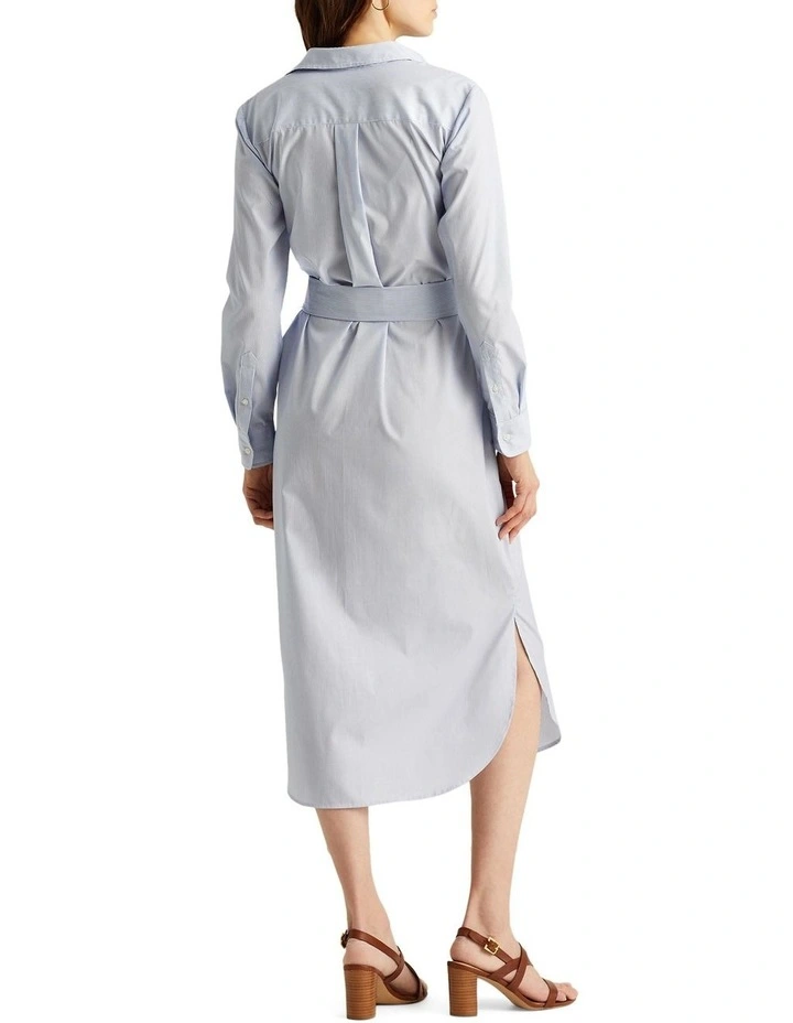Striped Cotton Broadcloth Shirtdress