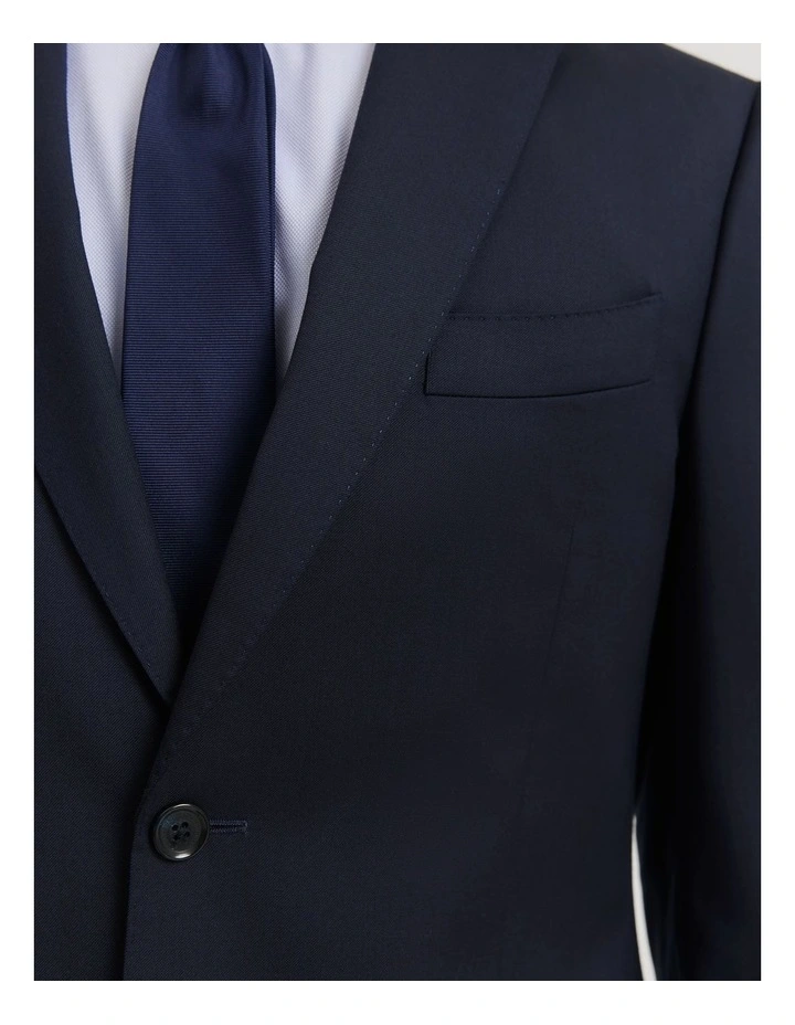 Regular Fit Australian Wool Travel Jacket in Navy