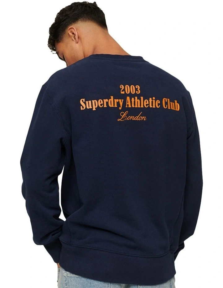 Code Athletic Club Crew Sweatshirt in Rich Navy