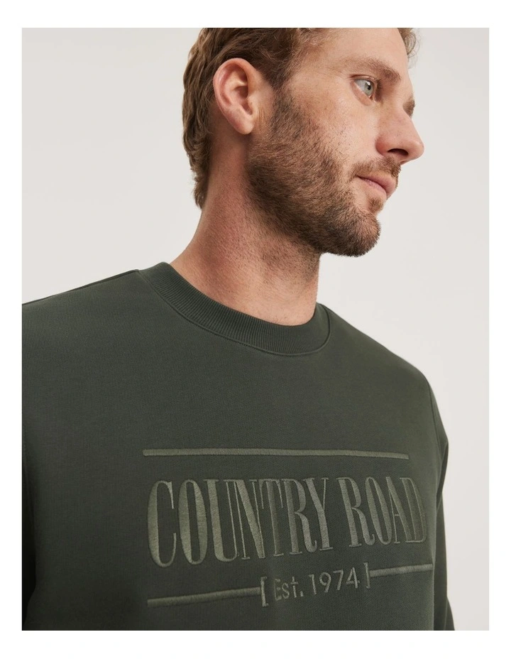 Verified Australian Cotton Heritage Sweat in Eden Green