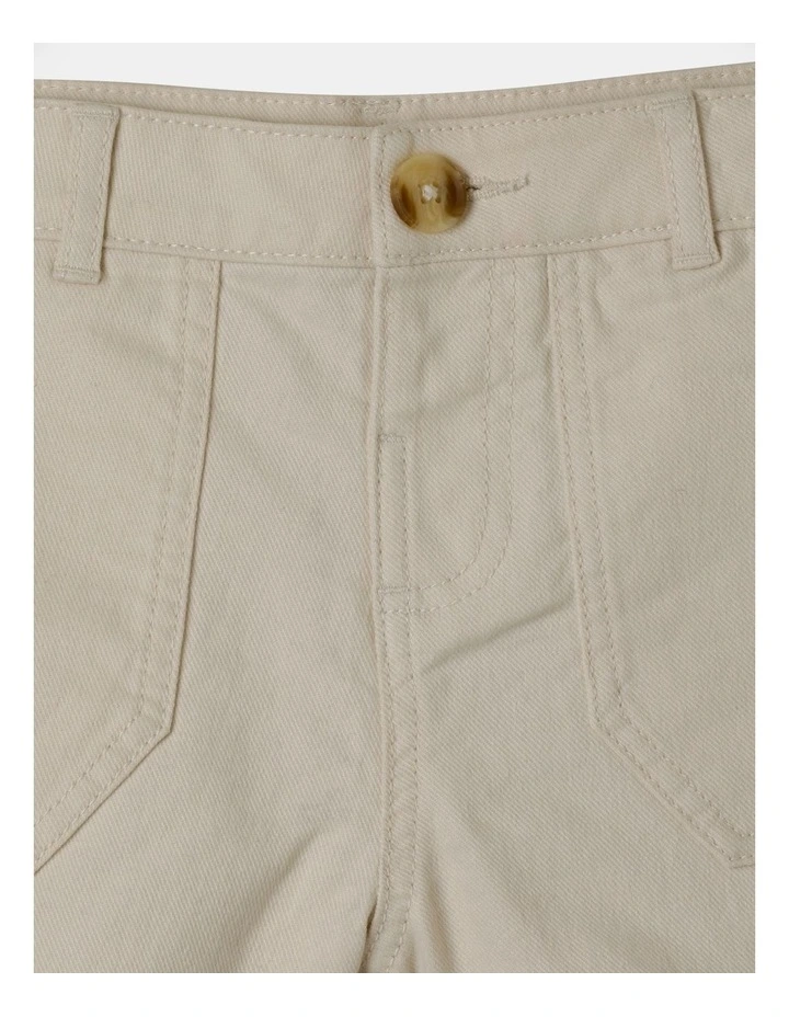 Highwaisted Denim Short in Off White