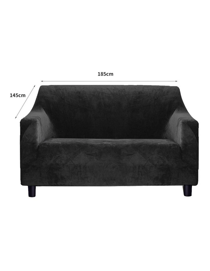Marlow 2 Seater High Stretch Sofa Cover in Black