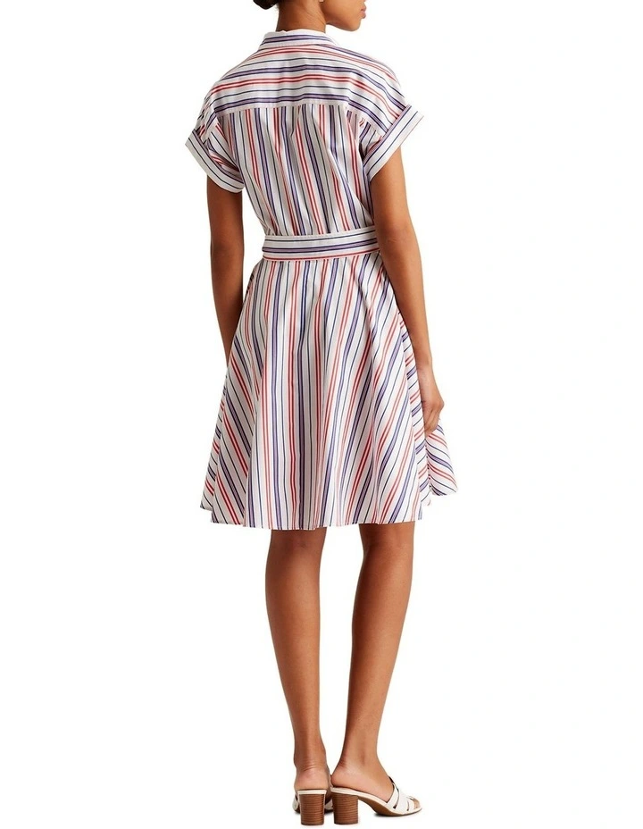 Striped Cotton Broadcloth Shirtdress