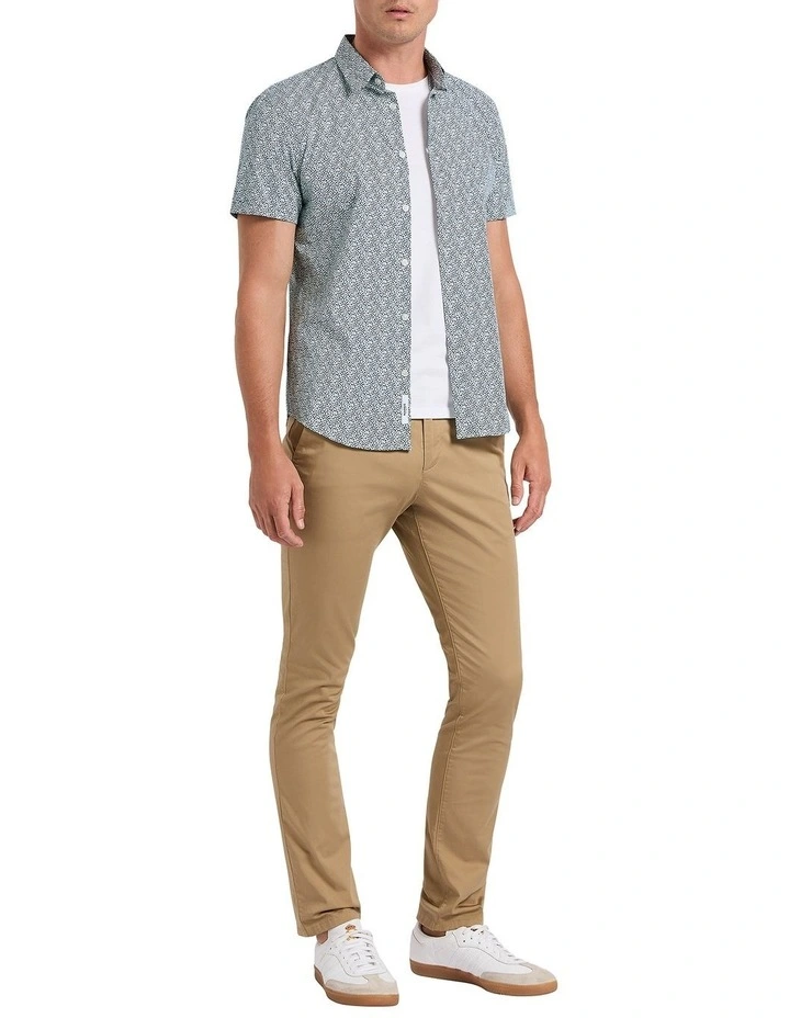 Leaf The Door Open Shirt in White Multi