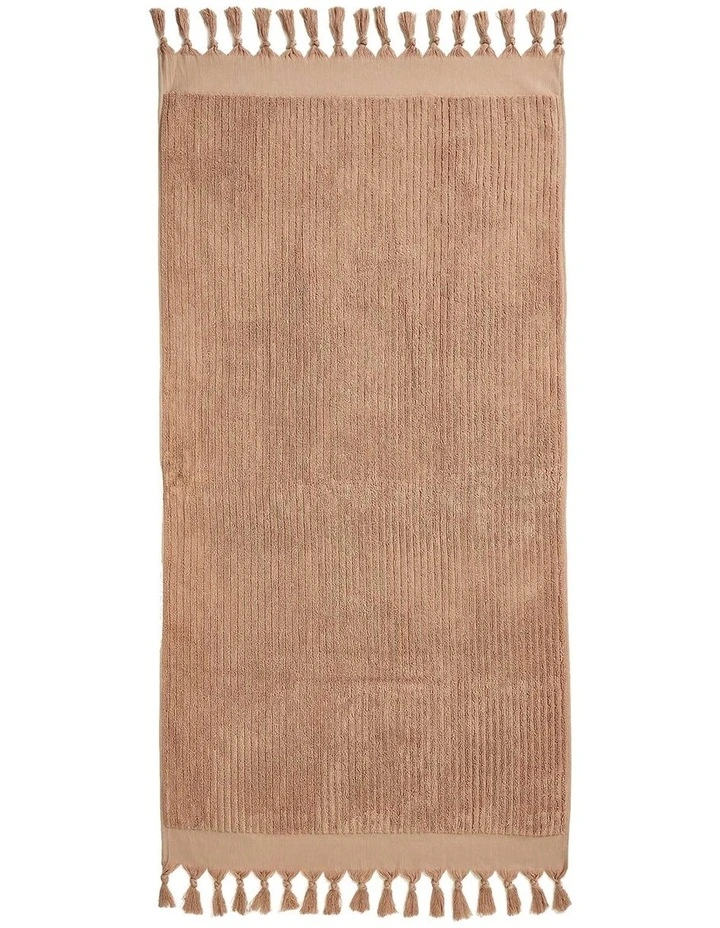 Paros Rib Bath Towel Range in Clay