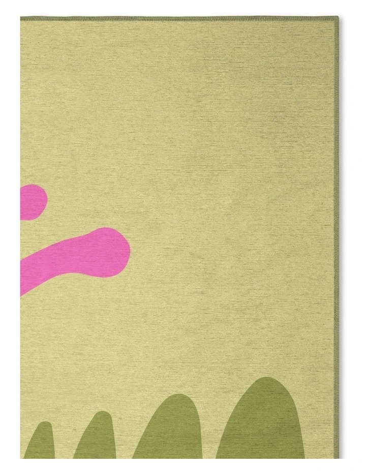 Sally Washable Chenille Rug in Olive