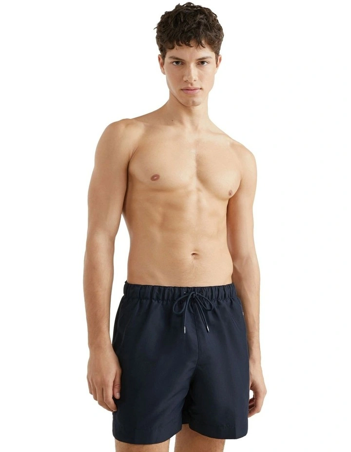 Logo Mid Length Swim Shorts in Blue