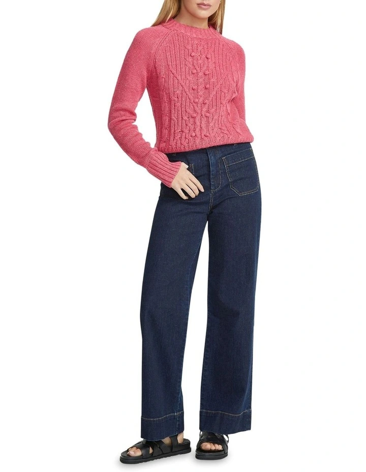 Jesse Donegal Cable Knit Top in Pink