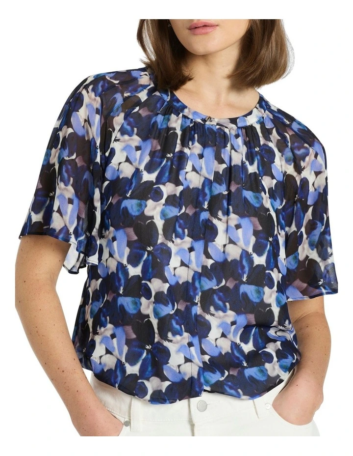 Cherrie Blouse in Navy Multi