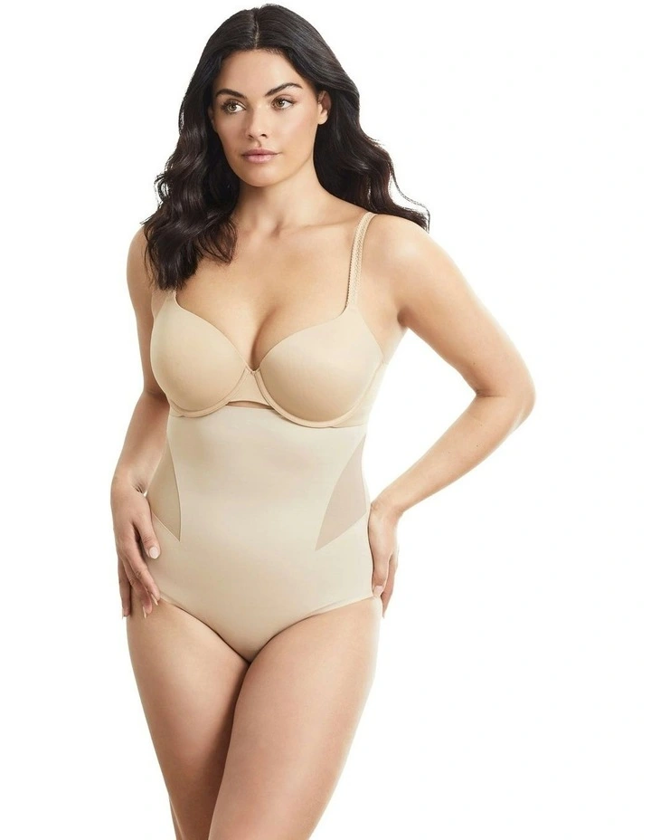 Body Contour Ultra High Waist Firm Control Shaping Brief in Warm Beige