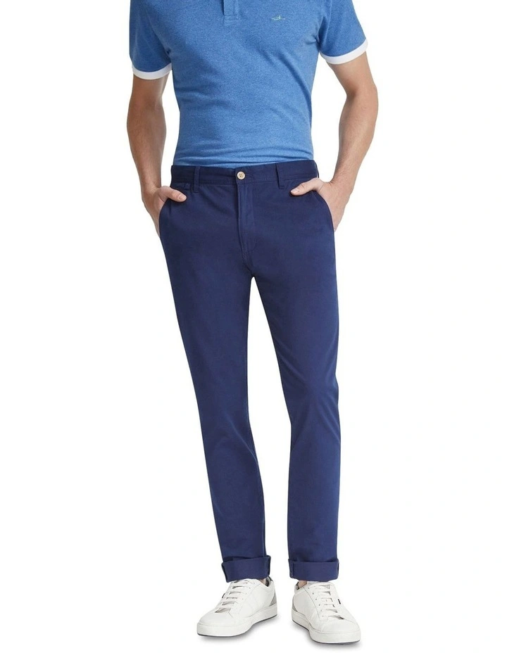Danny Casual Organic Cotton Chino in Bright Blue