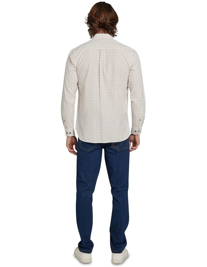 Country Check Brushed Cotton Long Sleeve Shirt in White