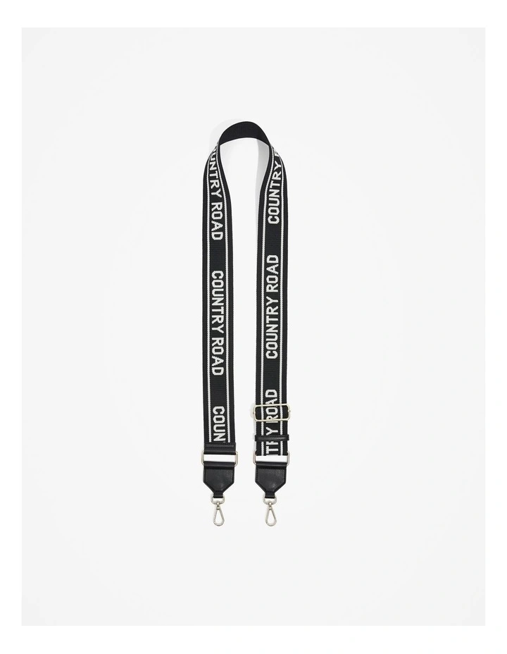 Stripe Branded Bag Strap in Black