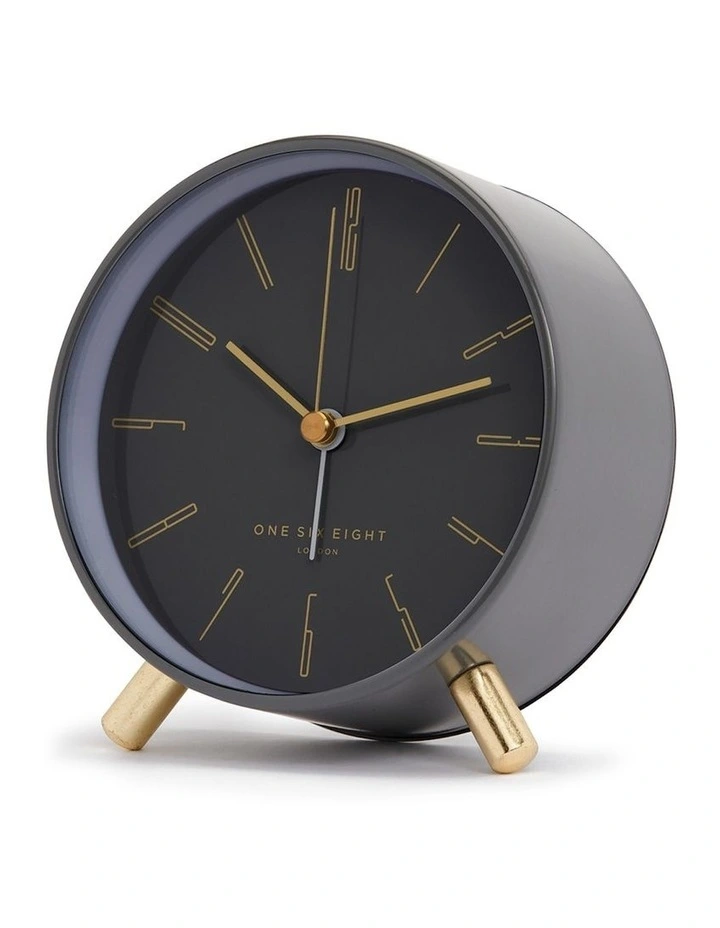 Maya Silent Alarm Clock Charcoal Grey