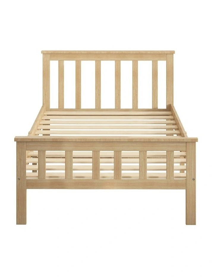 Wooden Bed Frame King Single Size Mattress Base Solid Pine in Natural