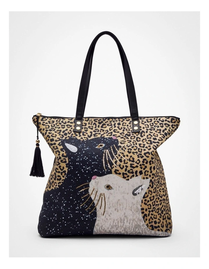 Cat Silhouette Tote in Animal