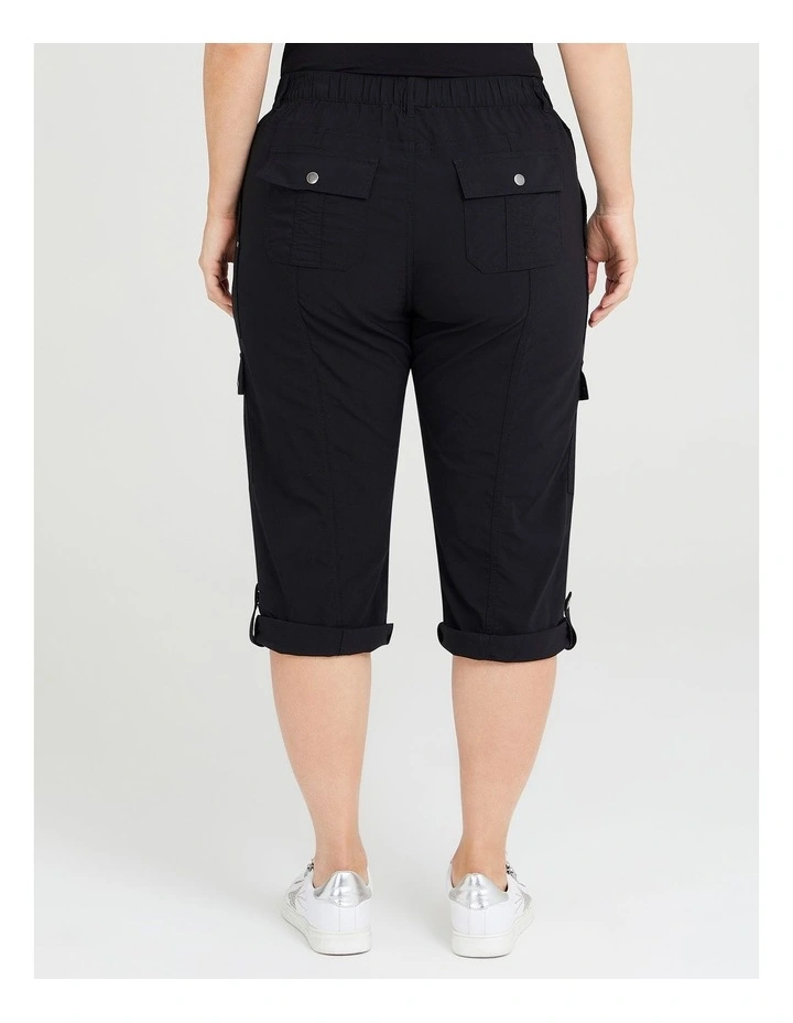 Castaway Cargo Crop Pant Black