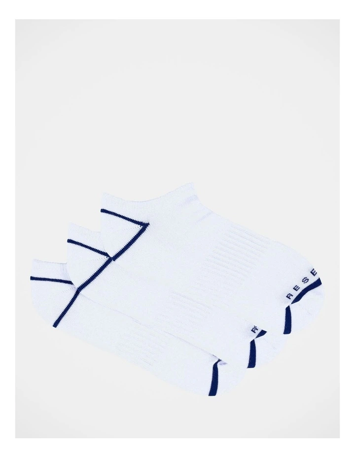 Organic Sports Sneaker Liner Socks 3 Pack in White