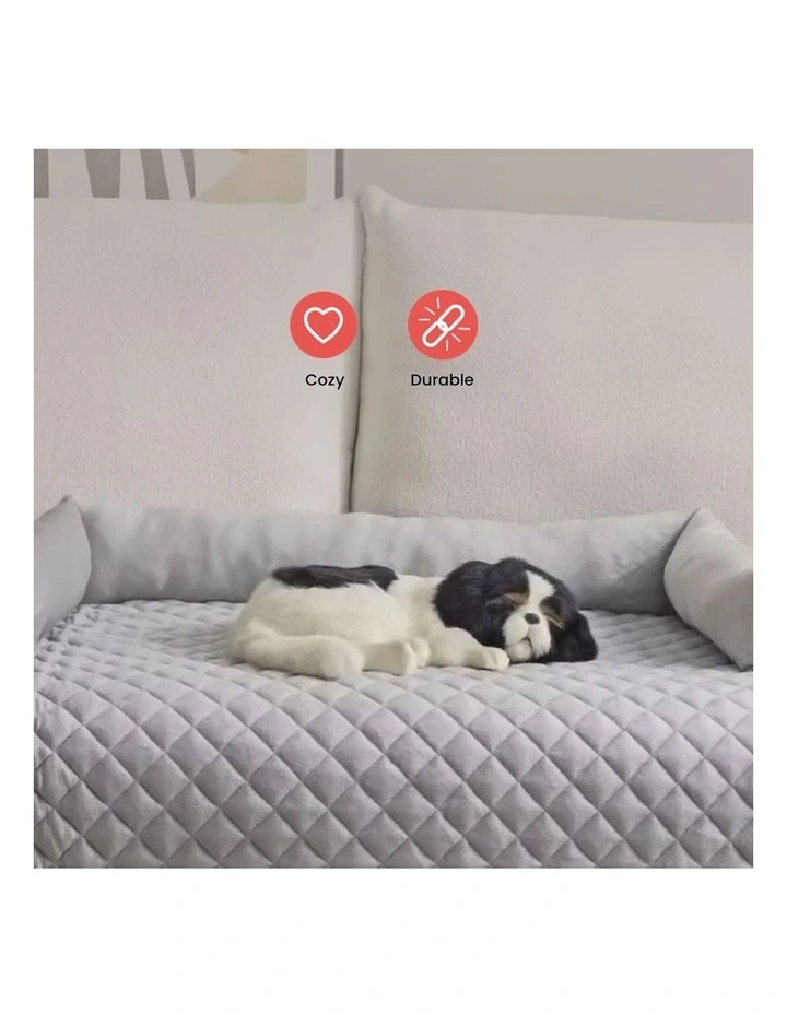 Pet Sofa Cover with Bolster Large Size in Light Grey