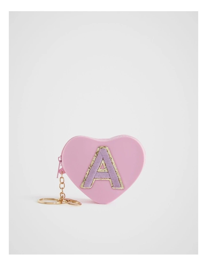 Silicone Initial "A" Keyring in Pink