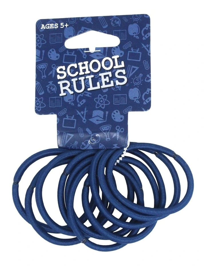 Metal Free Hair Ties 10 Pack in Navy