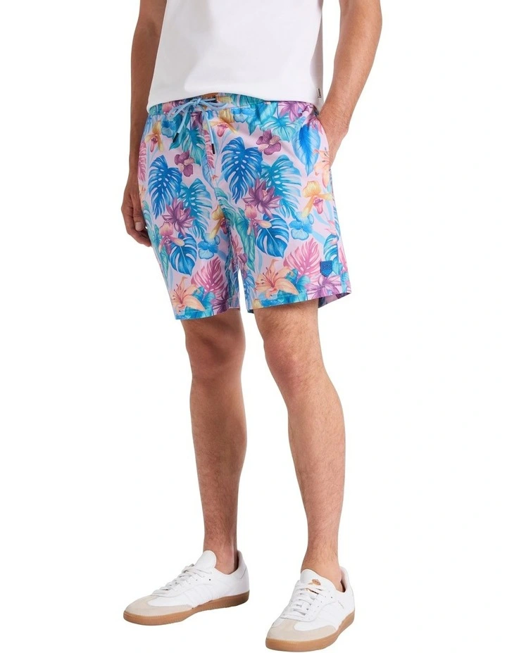 Heat Wave Swim Shorts in Pink Multi
