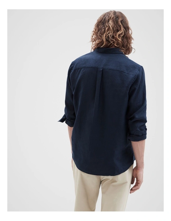 Linen Regular Fit Shirt in Blue