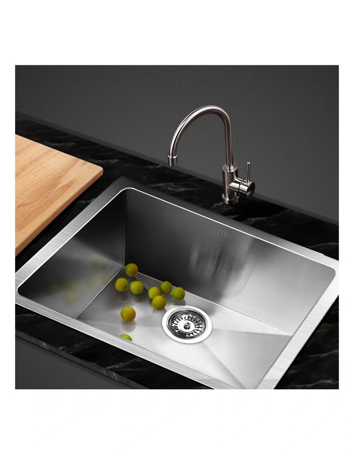 Kitchen Sink Stainless Steel Basin Single Bowl Laundry 51X45CM in Silver