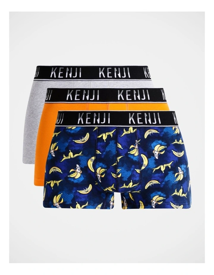 3 Pack Fashion Trunks Don't Slip in Assorted