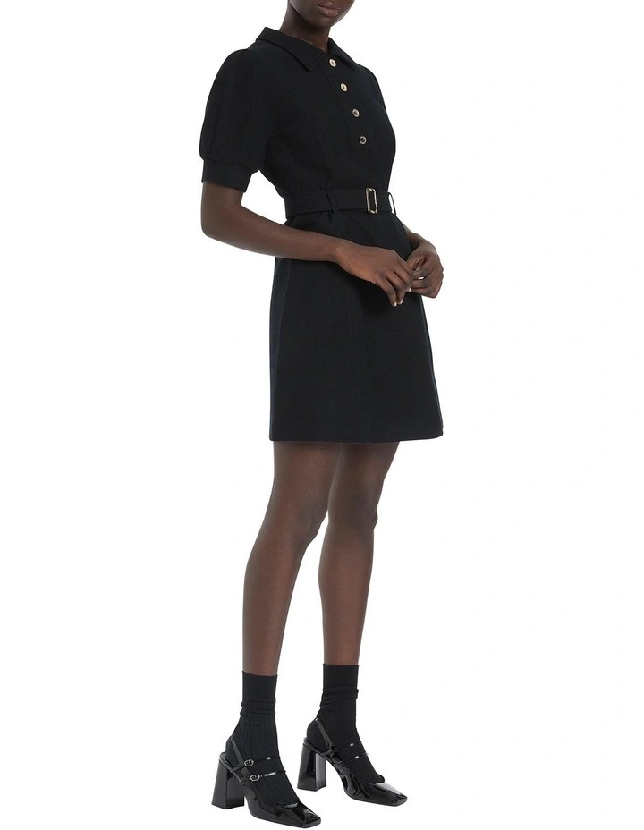 Valentina Felted Wool Dress in Black