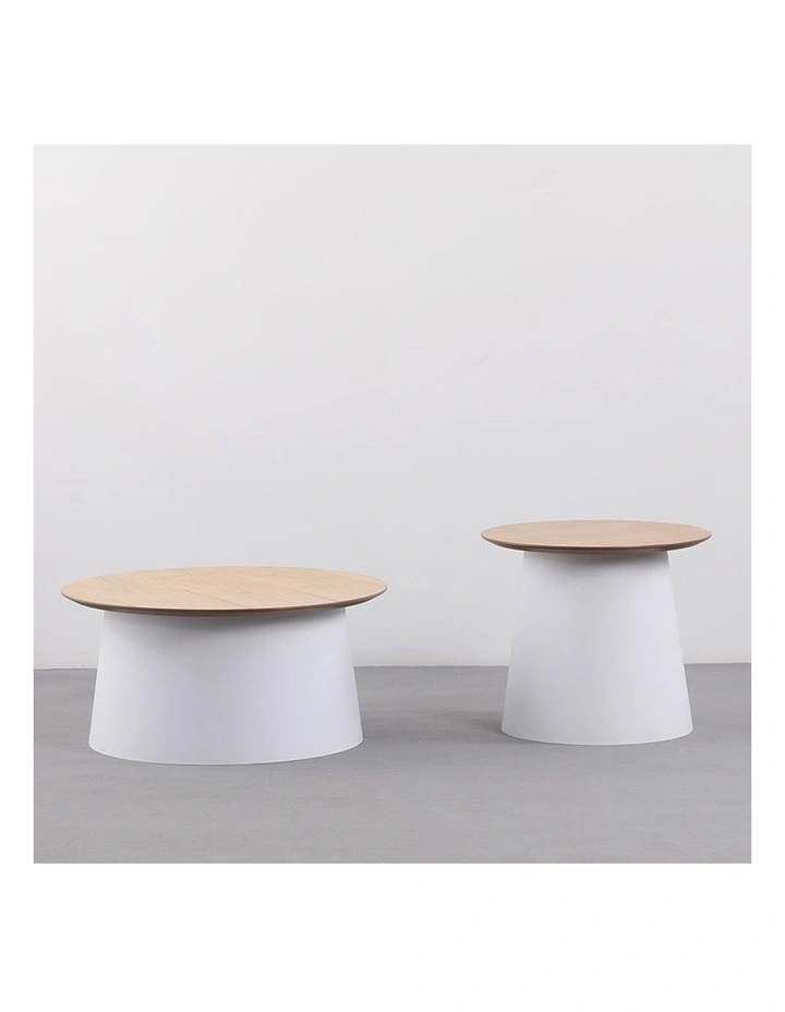 Zeeba Coffee Table 69cm White & natural
